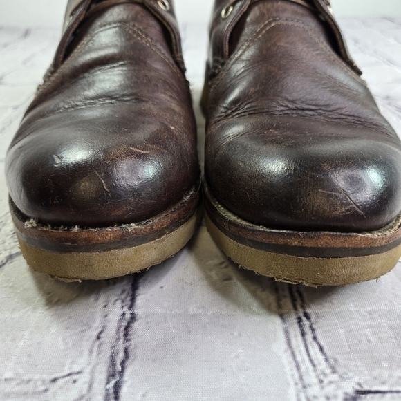 Vtg Red Wing heritage 3141 brown leather low ankle work prison chukka boots main image 4